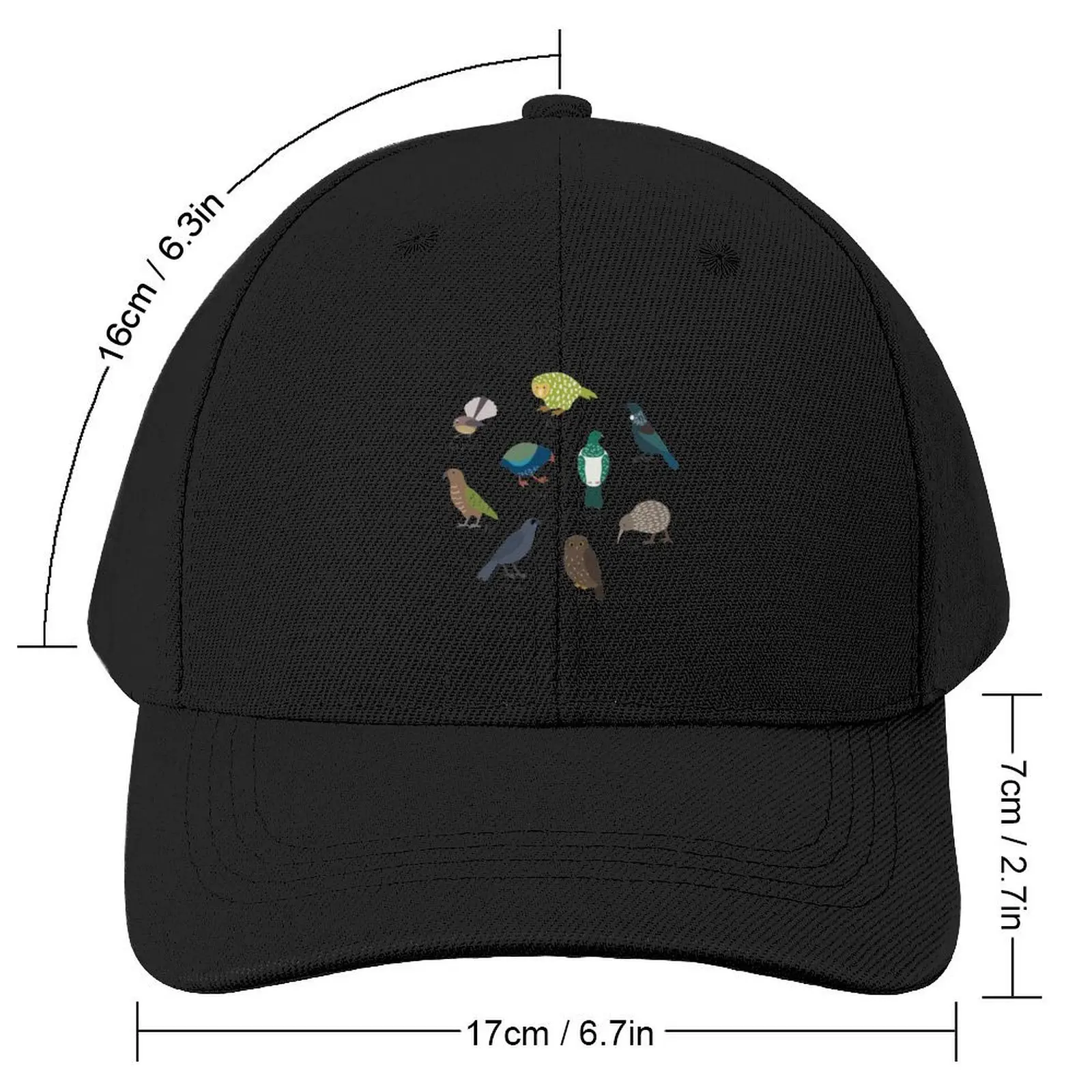 Birds Of New Zealand Baseball Cap Military Cap Man Mountaineering Wild Ball Hat Boy Child Women's