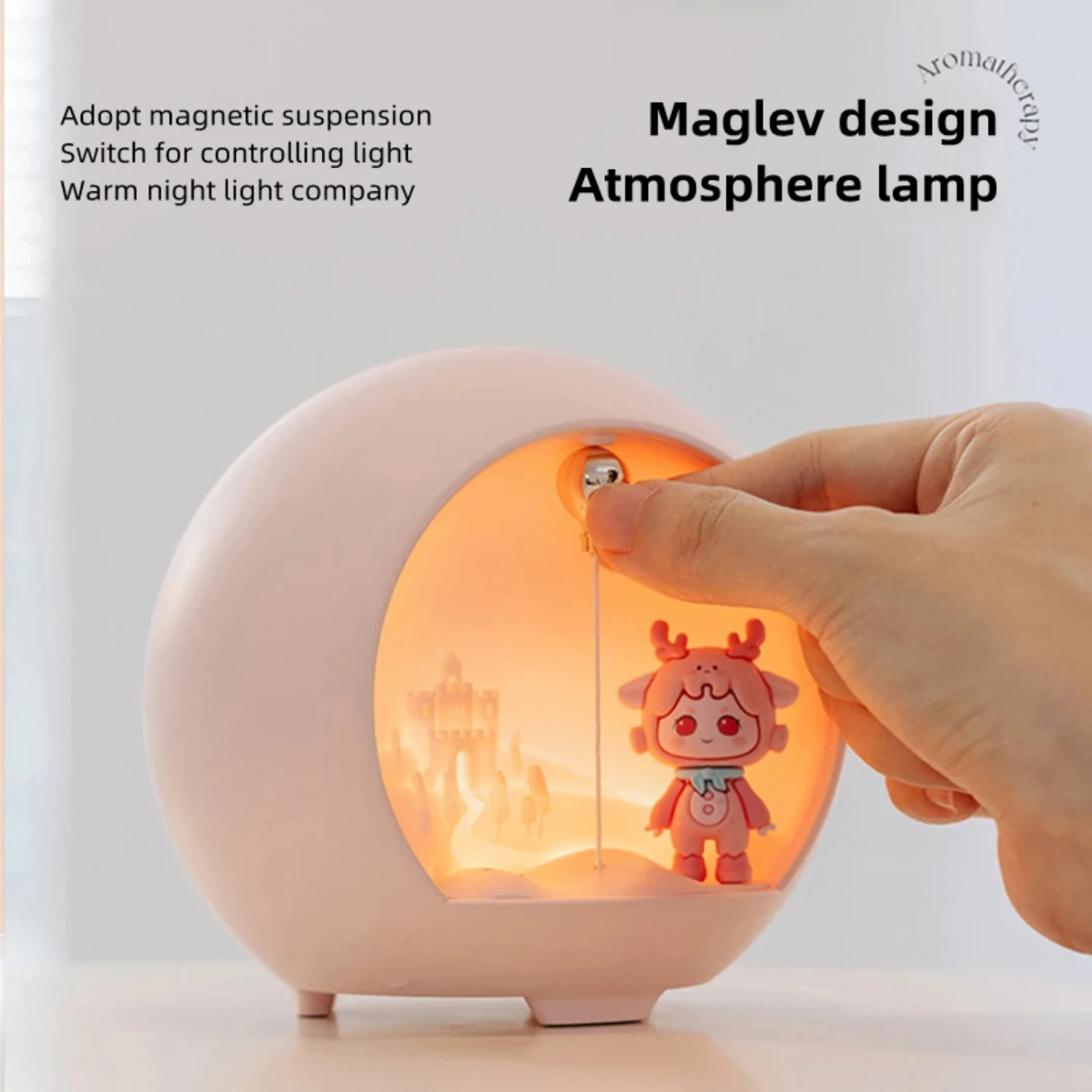 Kompakter Mini-USB-Aromatherapie-Diffusor mit Luftbe feuchter für ätherische Öle mit warmer Lampe und Duft maschine für kompakten Tisch