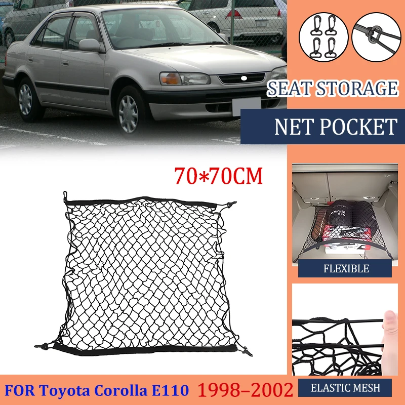 Car Trunk Net For Toyota Corolla E110 Sprinter Carib Chevrolet Prizm 1998 1999 2000 2001 2002 Nylon Mesh Auto Rear Trunk Durable