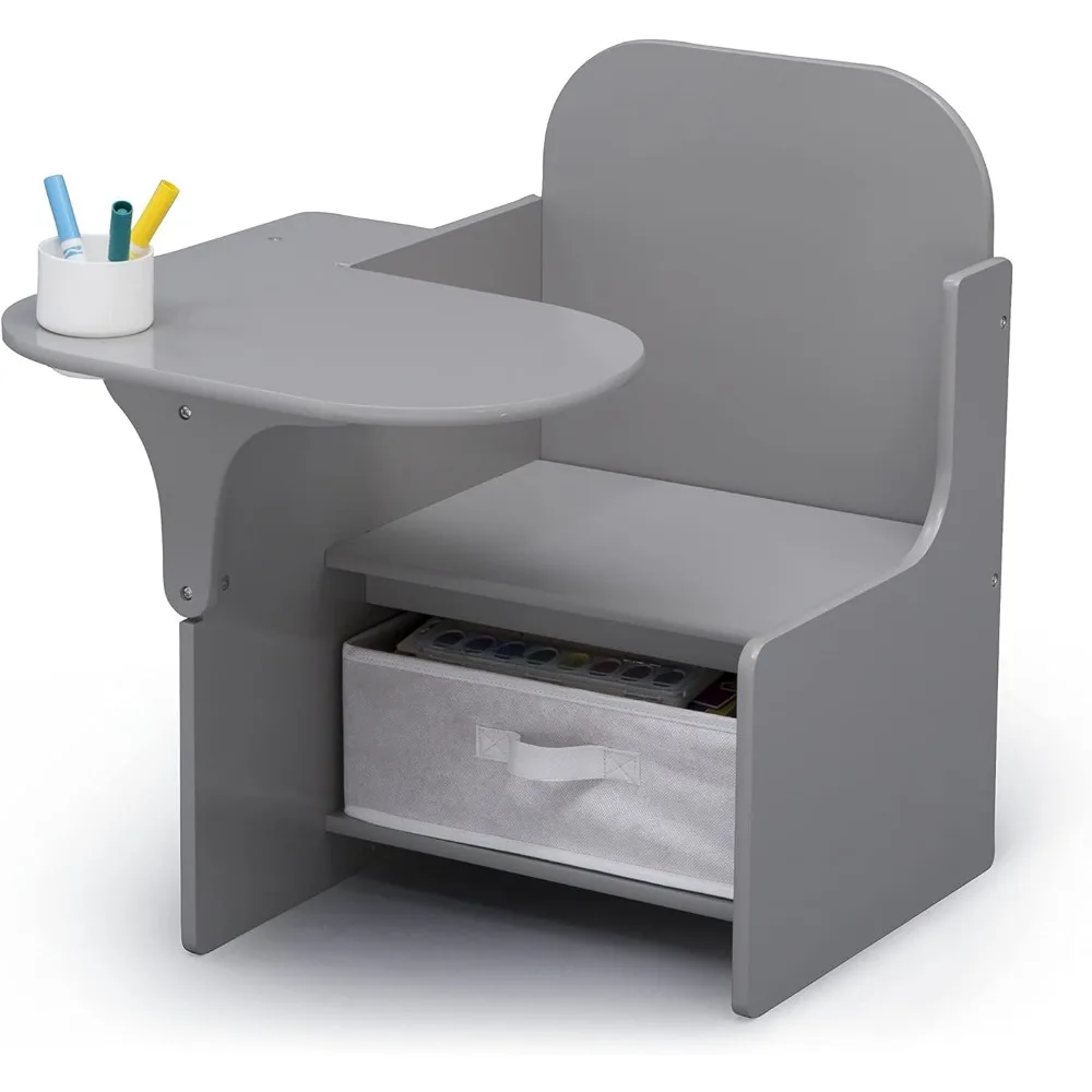 Mysize Stoel Bureau Met Opbergbak, Grijs