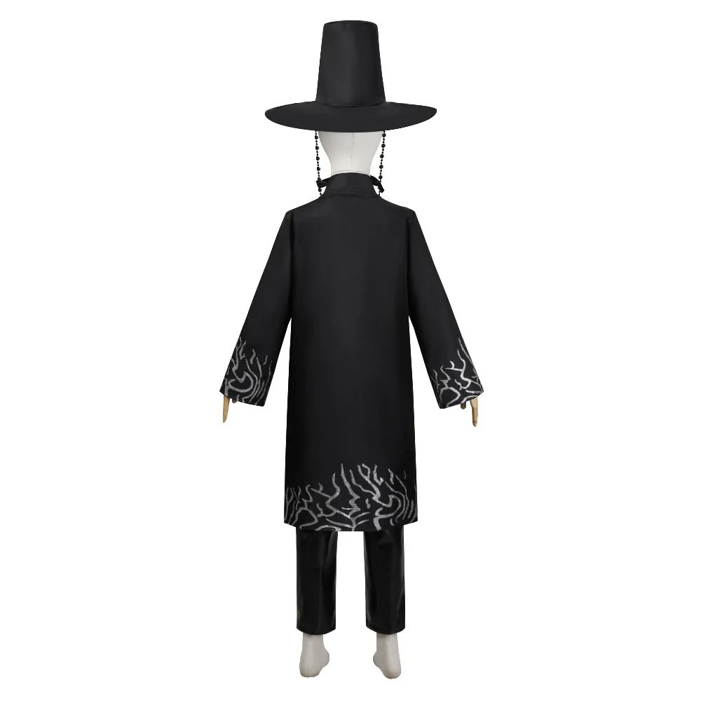 Kids Cosplay Suit KPop Demon Hunters Saja Boys Cospplay Costume Jinu Saja Robe Baby Black Uniform Stage Performance Halloween