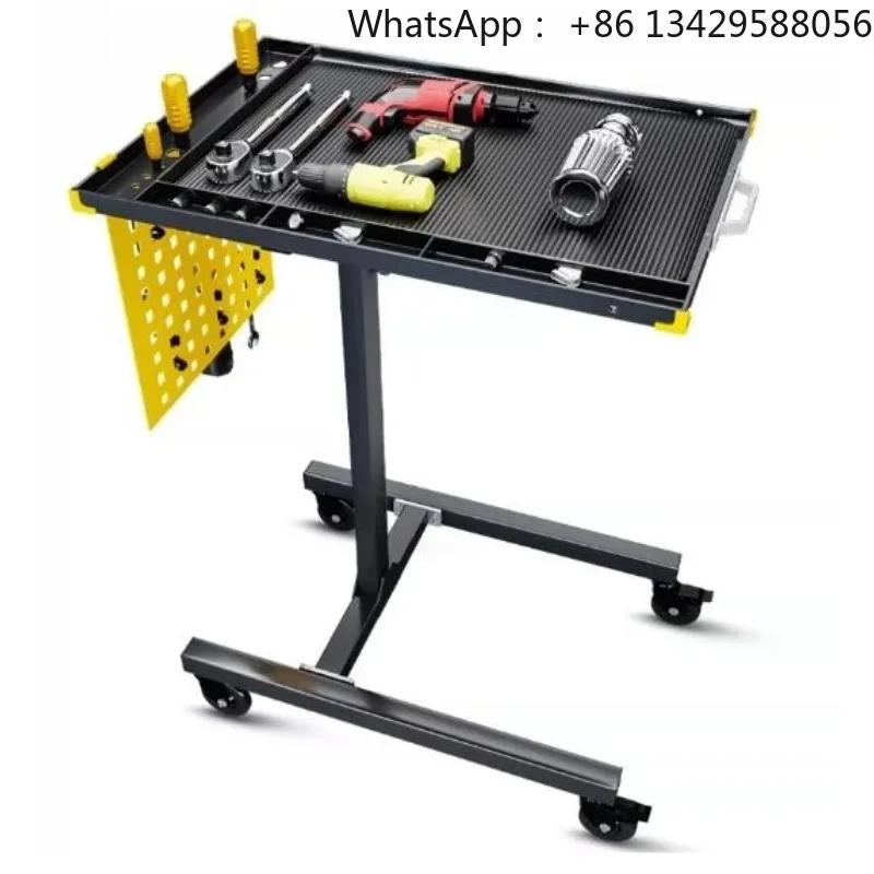 Adjustable Height Workbench Engine Parts Tool Cart Garage Rolling Workshop Mobile Utility Cart for Auto Repair