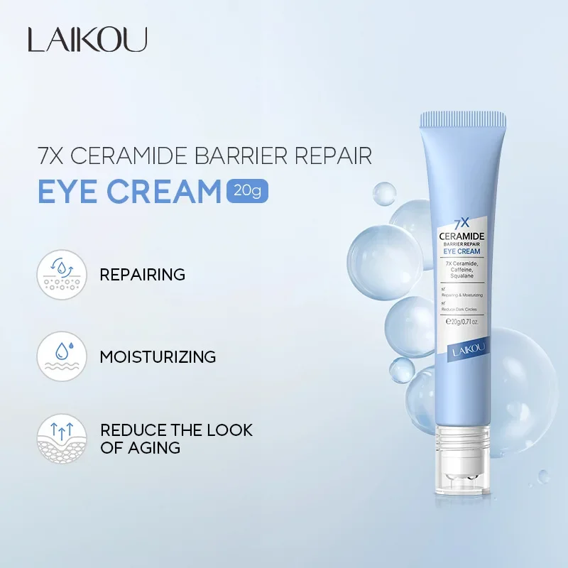 

LAIKOU Ceramide увлажняет крем для кожи вокруг глаз, сыворотка для удаления темных кругов и морщин, укрепляющий уход за кожей вокруг глаз, косметика для женщин