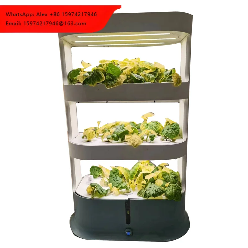 Indoor Multilayer Remote Control Full Spectum Led Light Hydroponic Growing Vertical Tower For Green Leaves Vegetable