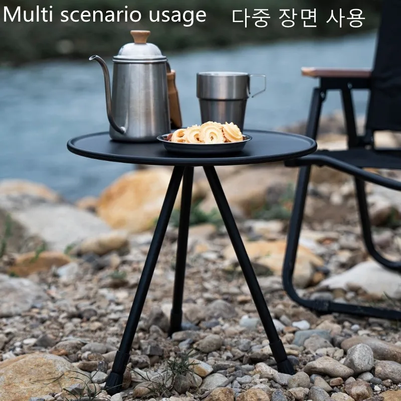 Folding Portable Mini Round Table Ultra light Camping Small Round Table with Adjustable Legs Camping Accessories Travel Picnic