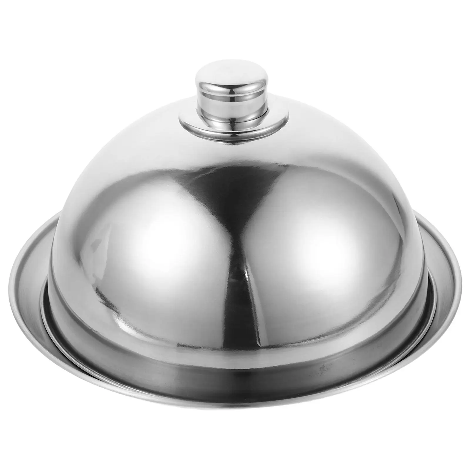 Stainless Steel Serving Plate Cover 9 Inch Round Basting Dome Food Cloche Dome for Buffet Restaurant Dining Party