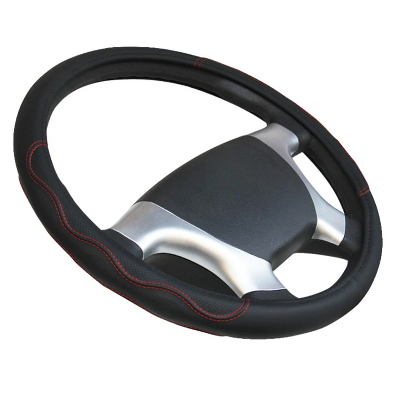 Large Size Bus Truck Steering Wheel Cover Leather Embroid Car Steering Wheel Cover Interior Accessories 40cm 42cm 45cm 47cm 50CM