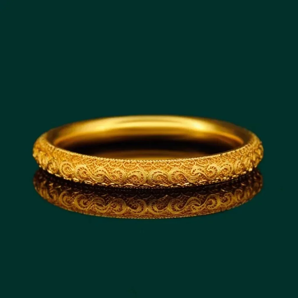 

Fashion - Forward 9999 24K Real Yellow Gold Women's Hollow - out Snow Flower Bracelet