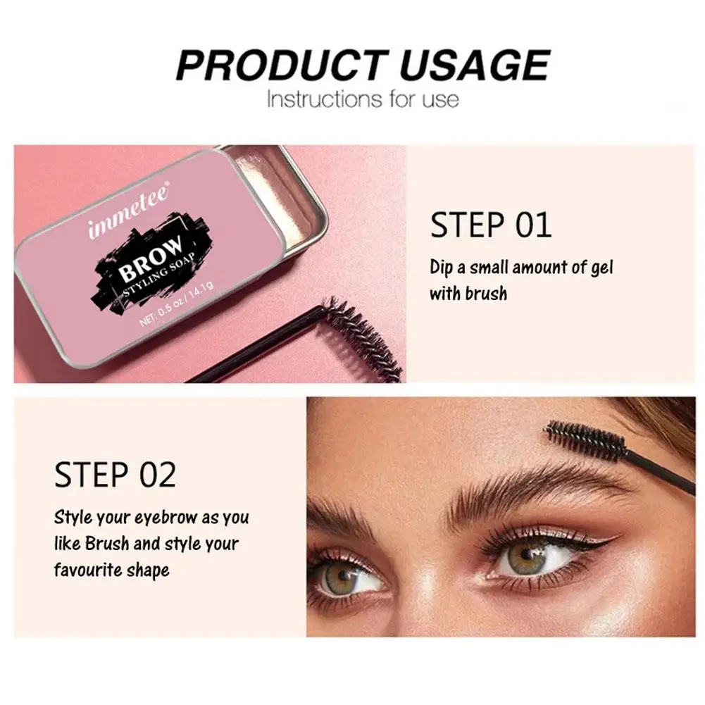 Waterproof Eyebrow Styling Gel Brows Wax Sculpt Soap Drying Wild Natural Colorless Eyebrows Long-Lasting Quick Styling Brow L9M5