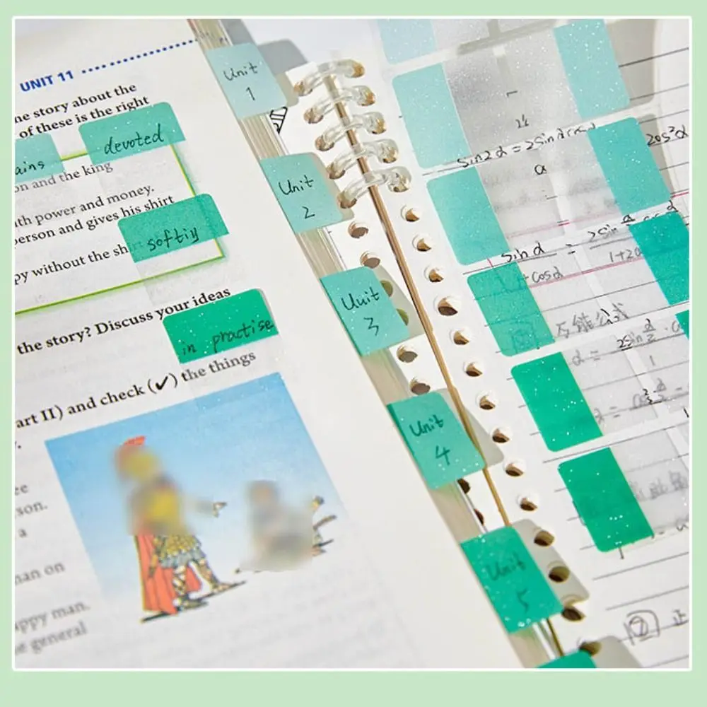 Transparent Pearl Pearlescent Sticky Tabs Aesthetic Stationery Back Full Adhesive Pull-Out Label Stickers Blank Writable