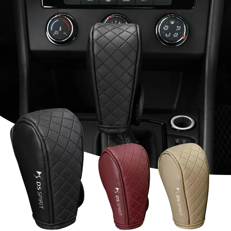 Car Shift Handle Cover Leather Universal Non-Slip Wear-resistant Shift Knob For Citroen DS SPIRIT DS3 DS4 DS4S DS5 5LS DS6 DS7