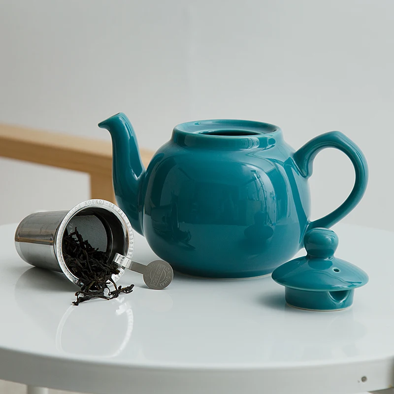 لندن الفخار مزرعة سلسلة 2 كوب إبريق الشاي أكوا البريطانية السيراميك 600 مللي إبريق الشاي لشاي بعد الظهر طقم شاي أباريق الشاي #5