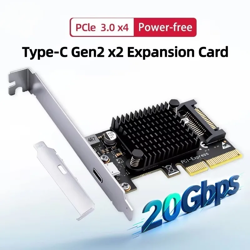 SSU USB‑C 3.2 Gen 2x2 PCI‑e Gen 3 X4 Type‑C Expansion Card 20Gbps ASM3242 Chipset No External Power Plug&Play No Driver for