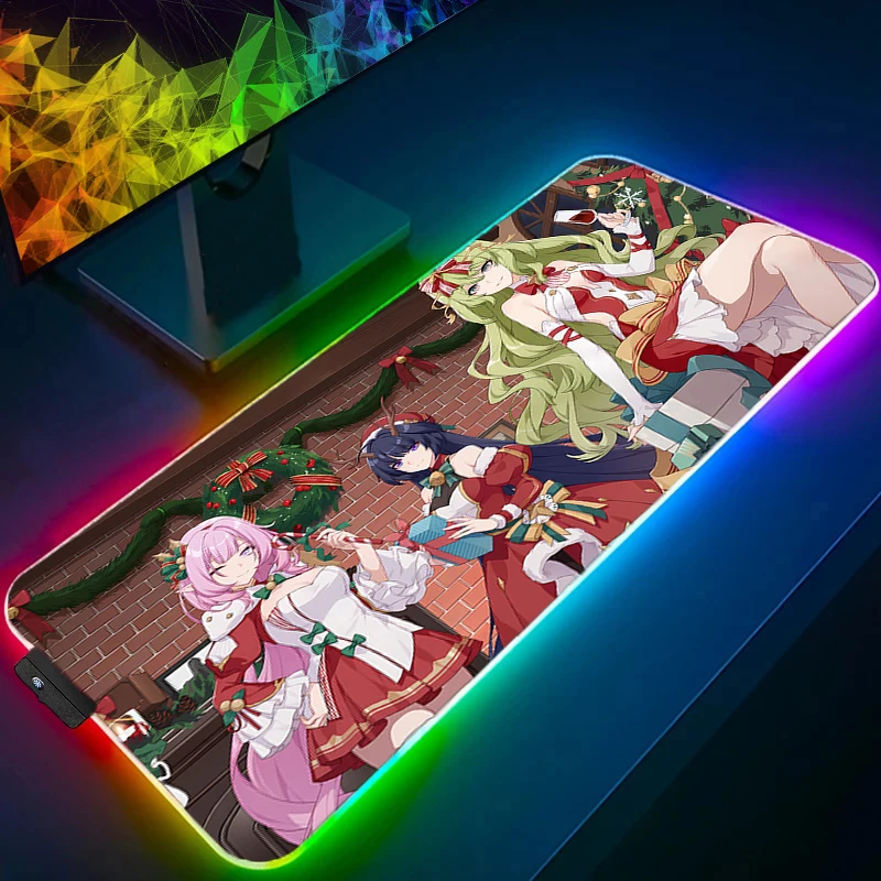 لوحة الماوس أنيمي ملحقات الألعاب لوحة الماوس ألعاب LED PC كاملة الكمبيوتر هونكاي إمباكت 3 لوحة المفاتيح RGB HD حصيرة مكتبية Varmilo