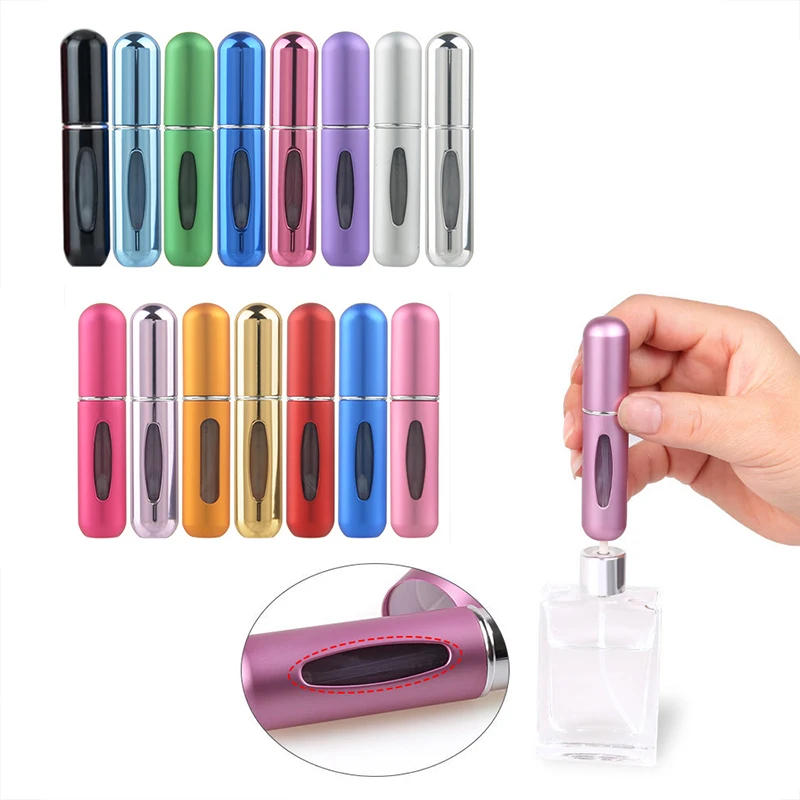 Atomiseur de sexuellement Portable, Conteneur de Liquide Cosmétique, Mini Pulvérisateur d'Alcool en Aluminium, Bouteille de Voyage, Tous les Jours, 5ml