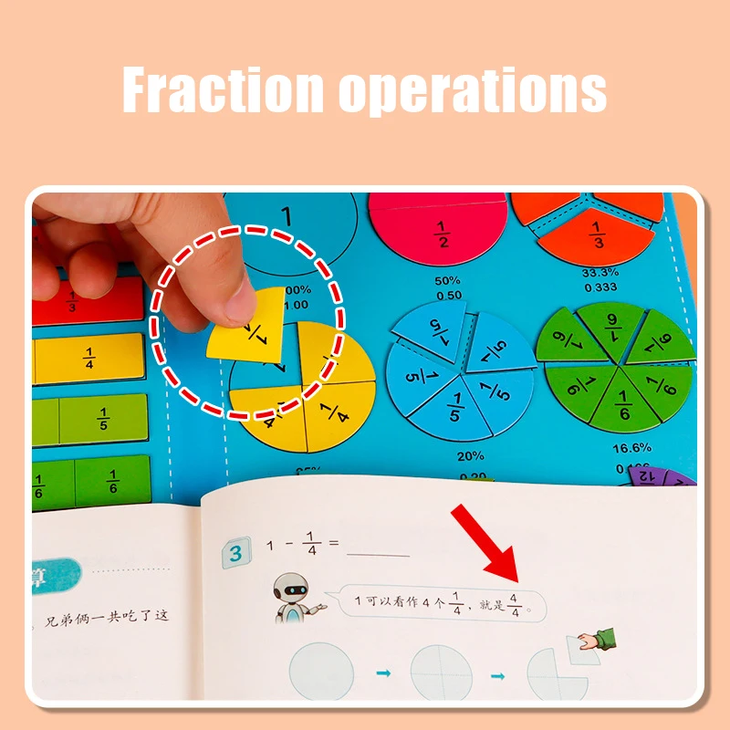 Magnetic Fraction Puzzles for Math Mastery Montessori Enlightenment with Fun Arithmetic Teaching Aid Cognitive Educational Toys