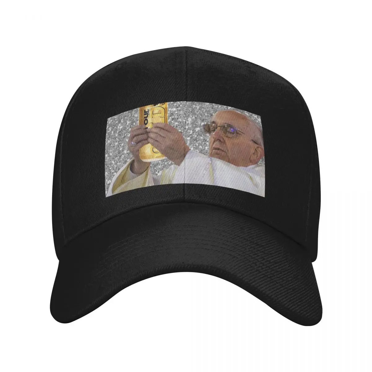 

Pope with Gold Four Loko Baseball Cap cute Anime Hat Big Size Hat For Women Men's