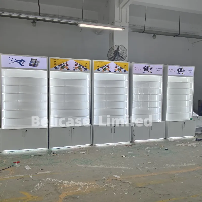 custom，Mobile Phone Shelf Cellphone Store Display Fixture Wall Display Showcase Cabinets Mobile Phone Shop Interior Design