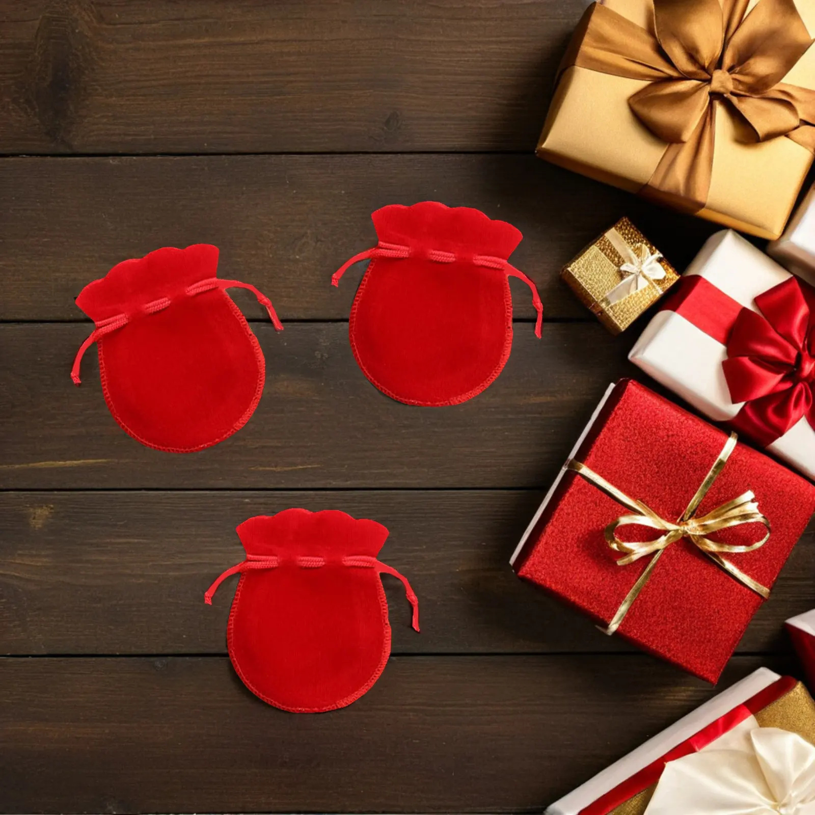 20Pcs Jewelry Bags Small Drawstring Pouches 9x12cm for Ring Storage Wedding Christmas Party Favor Bags