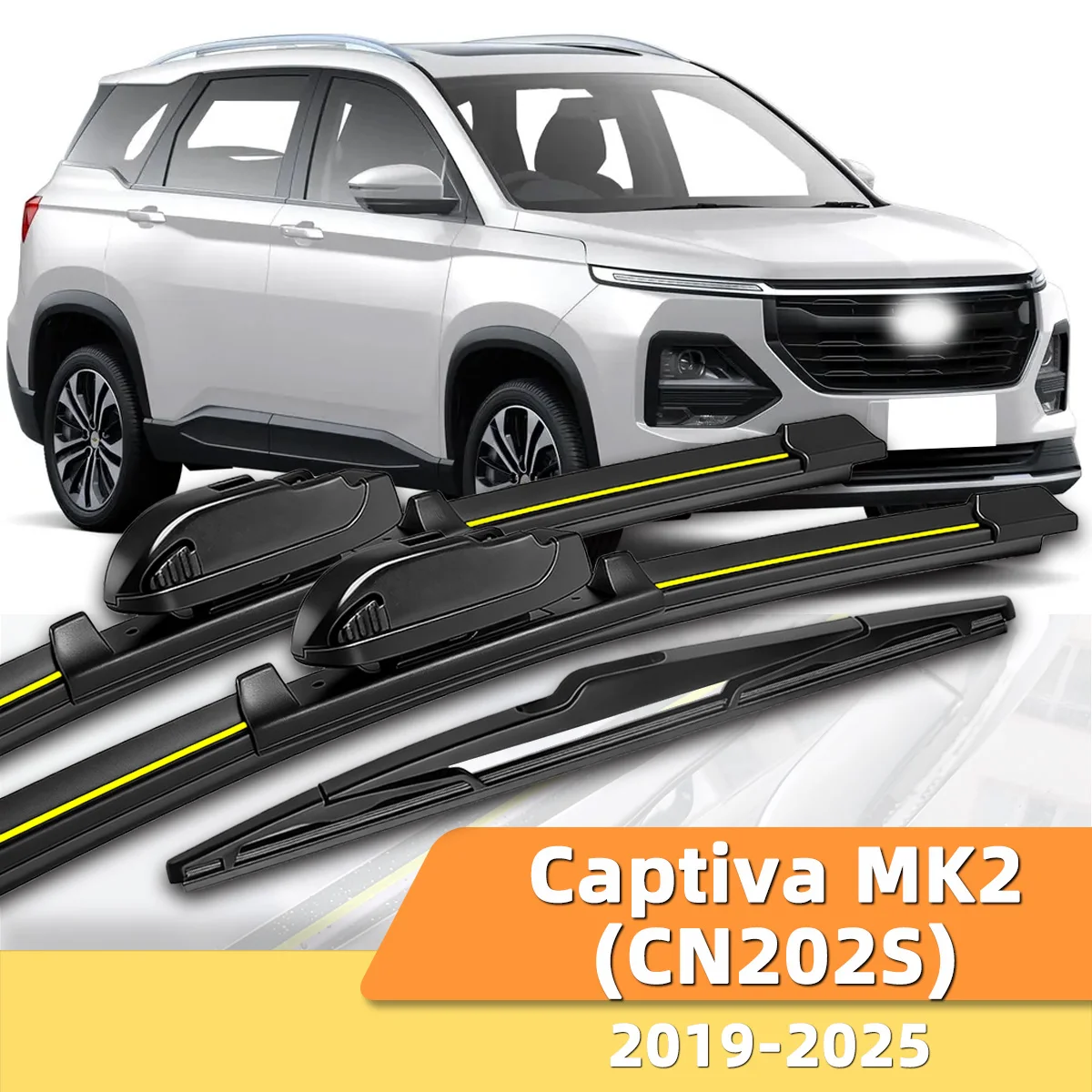

3PCS Front And Rear Windshield Wipers Suitable For Chevrolet Captiva Mk2(CN202S) 2019-2025 Automotive Windshield Accessories