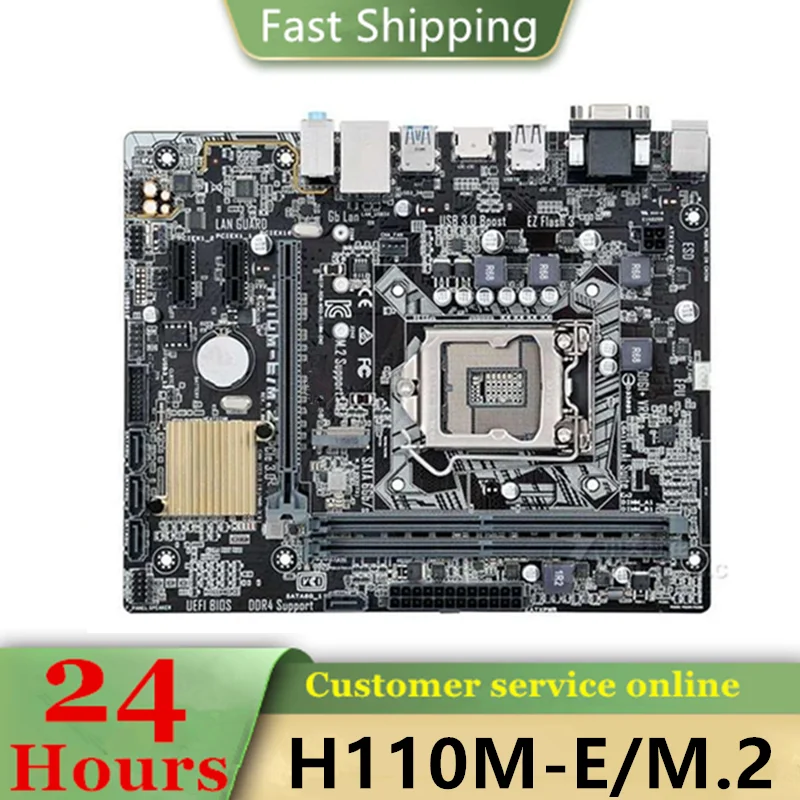 

100% Test H110M-E/M.2 LGA 1151 DDR4 32GB H110 USB3.0 VGA SATA III PCI-E 3.0