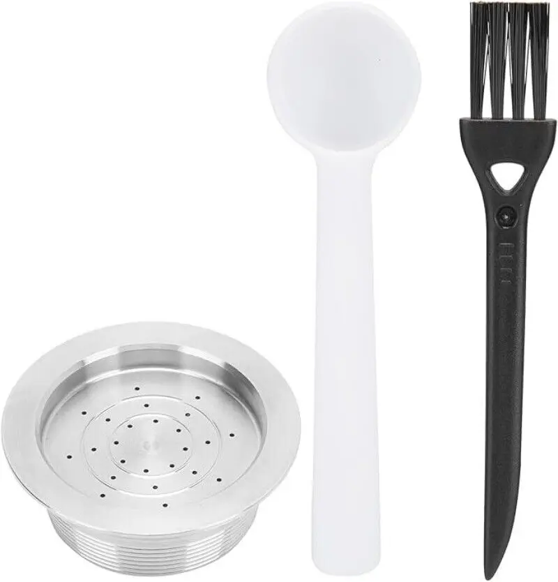 

Refillable Espresso Capsule Filter Set with Lids Spoon Brush Replacement for LAVAZZA A MIO/LAVAZZA Blue Machine Accesorries