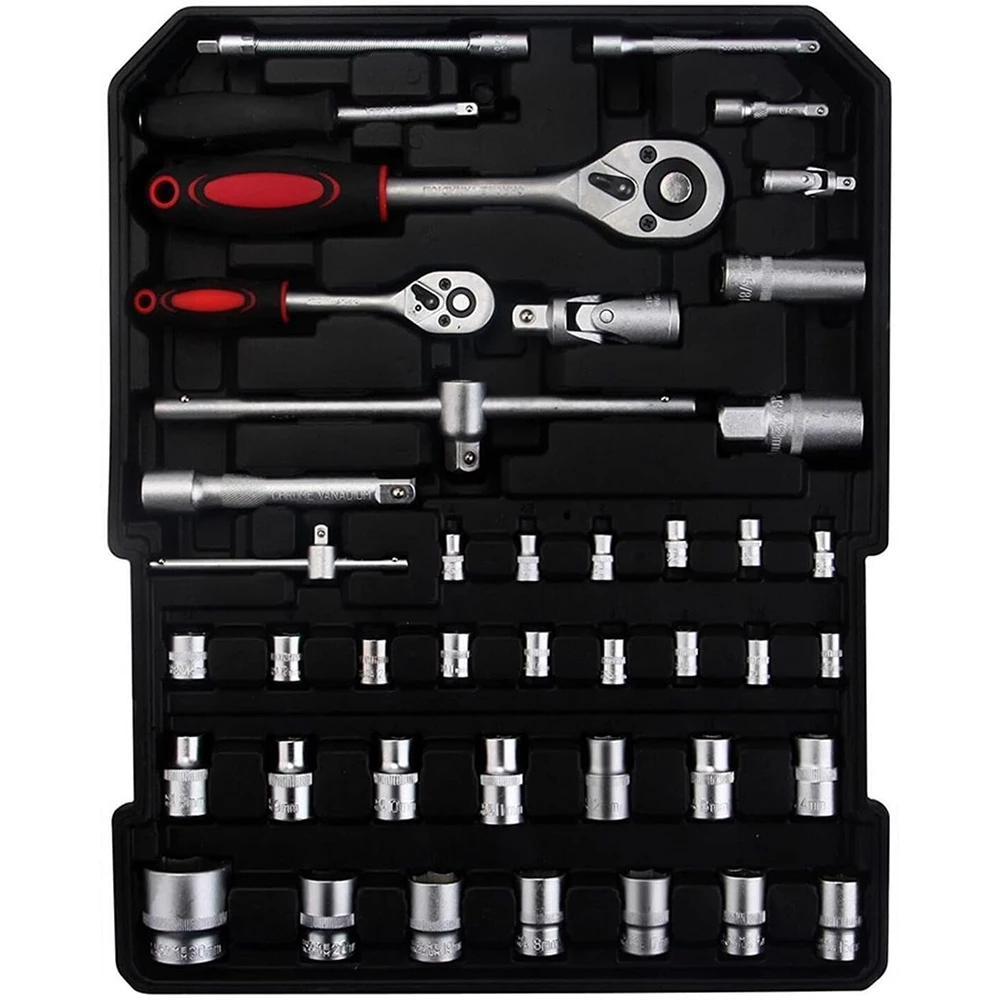 187PCS 바퀴 달린 트롤리 도구 세트 완전한 역학 도구 세트에는 망치, 렌치 및 드라이버, 자동차 수리 키트 세트가 포함됩니다.