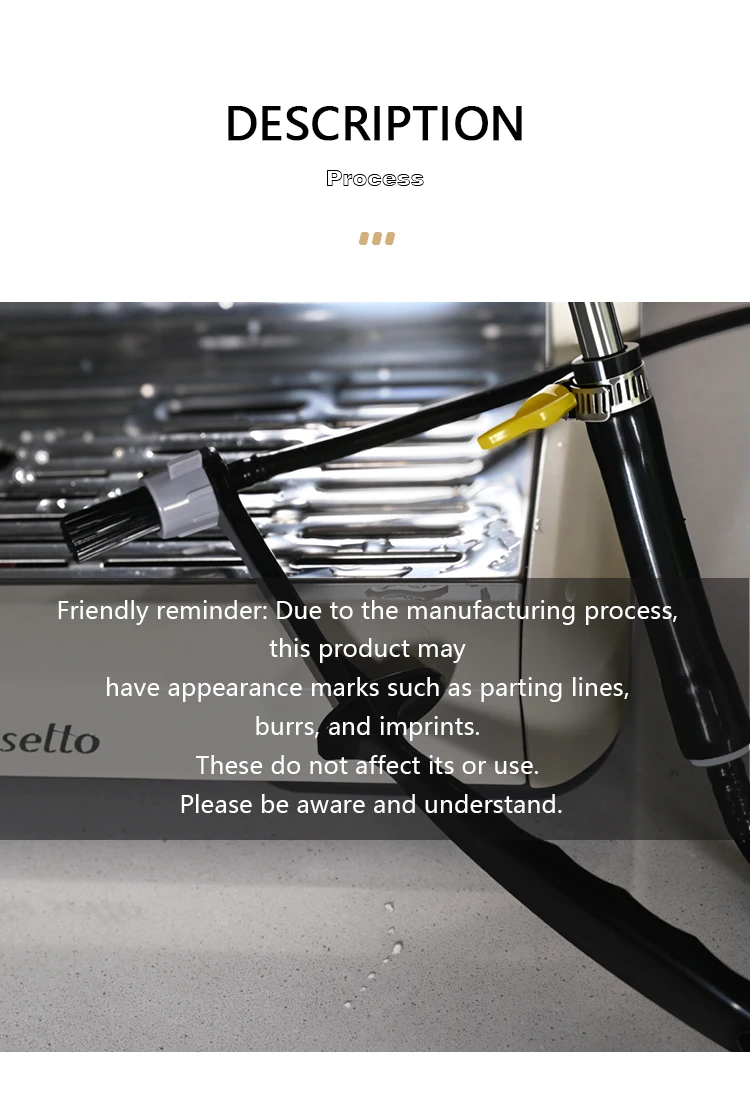Cepillo de Limpieza a Vapor para Cafetera, Cepillo de Limpieza con Mango Largo Ajustable para Cabezal de Máquina de Espr