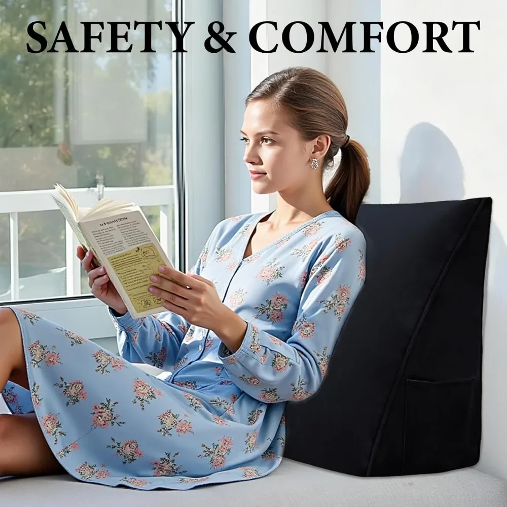 وسادة مثلثة لقراءة السرير ودعم الأريكة