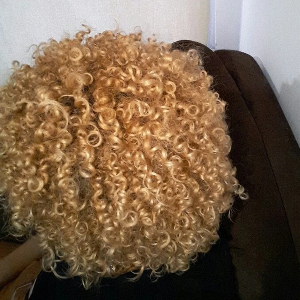 숏 픽시 아프로 킨키 컬리 가발 픽시 컷 가발 브라질 레미 인모 머신 메이드 가발 제리 컬리 헤어 여성용