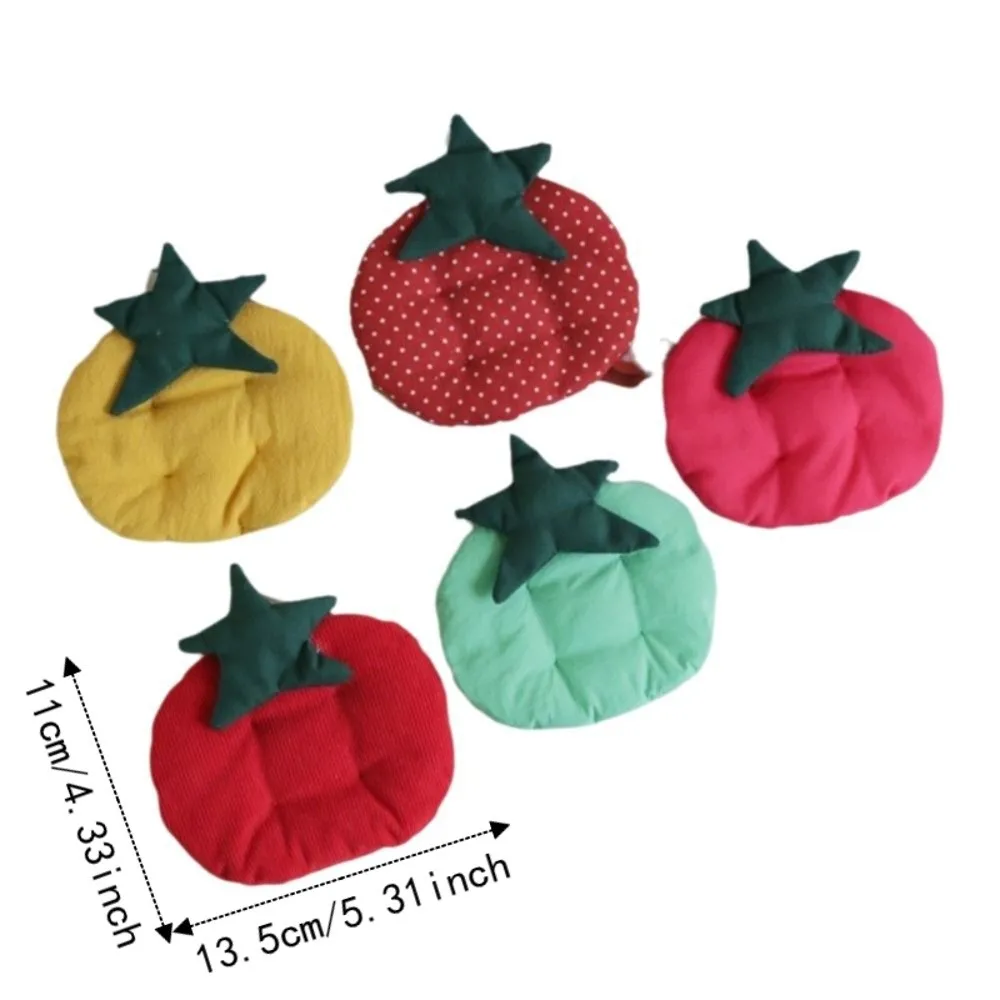 Jewelry Pad Thick Tomato Shaped Coaster Non-Slip Kawaii Fabric Coaster Decorative Anti-Scalding Insulation Pad Kitchen