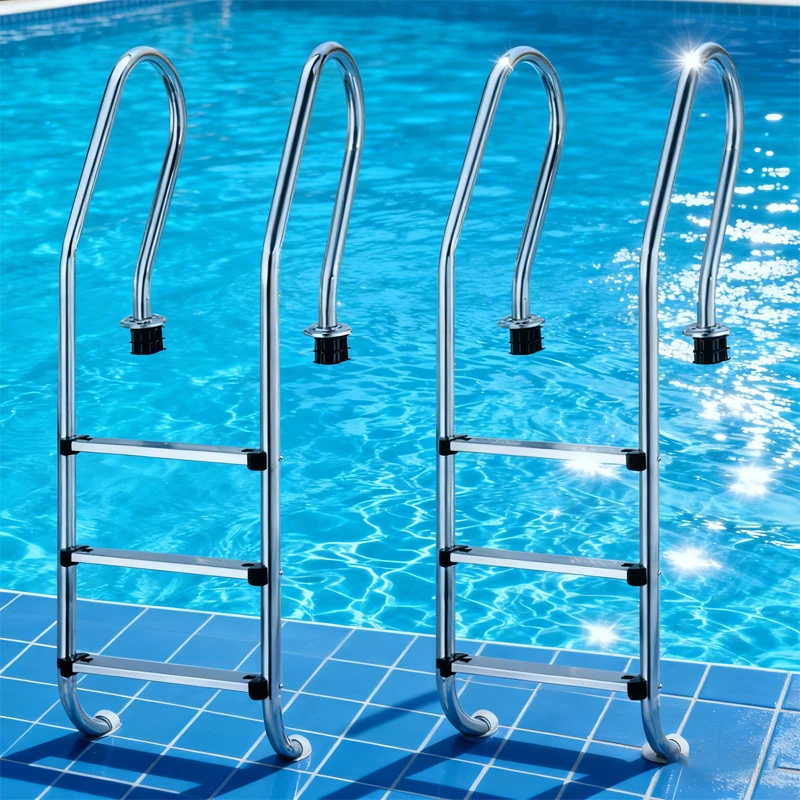 2026 Factory Direct Safety Pool Ladder | High Strength 304/316 Stainless Steel Anti-Slip Pedals Pre-Assembled Easy Install Poolp
