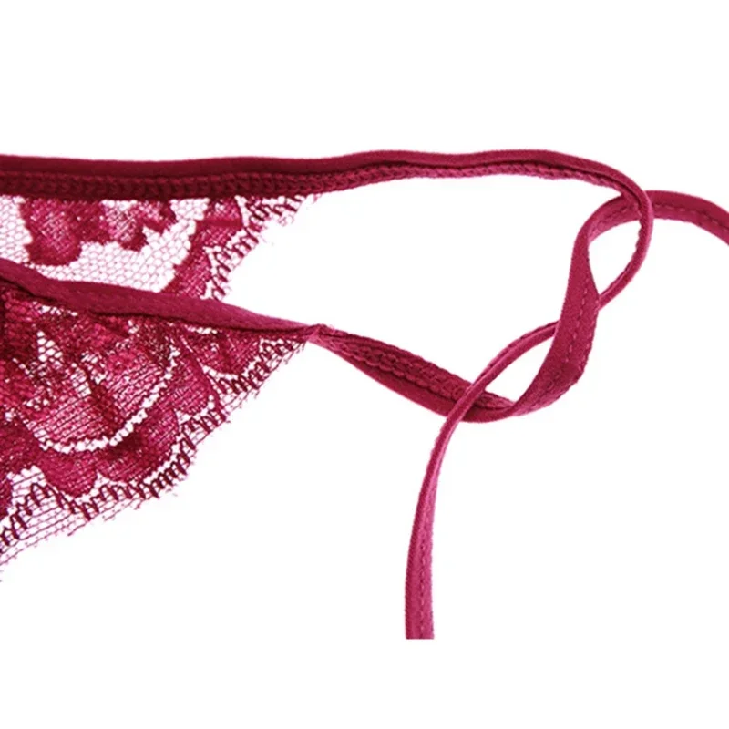 Lingerie sexy Mutandine da donna Apertura sul cavallo Perizoma trasparente Perizoma Solido Bowknot Intimo per donna Donna Mutandine di pizzo