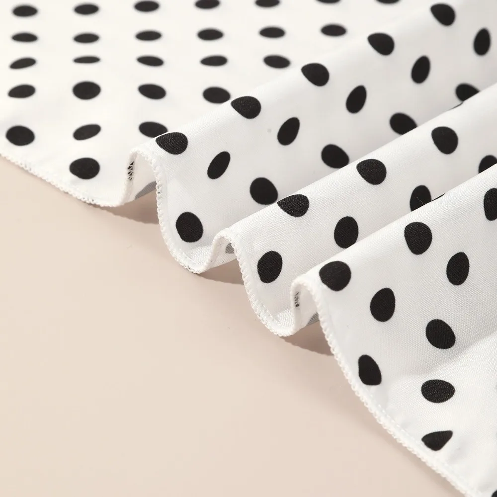 Lady Solid Color Polka Dots Triangle Scarf Thin Versatile Bandana Polyester Neckerchief Head Wraps Festival