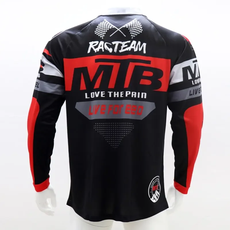 New cool MTB downhill jersey moto Jersey bicicletta mountain top competitivo race Fitness traspirante manica corta