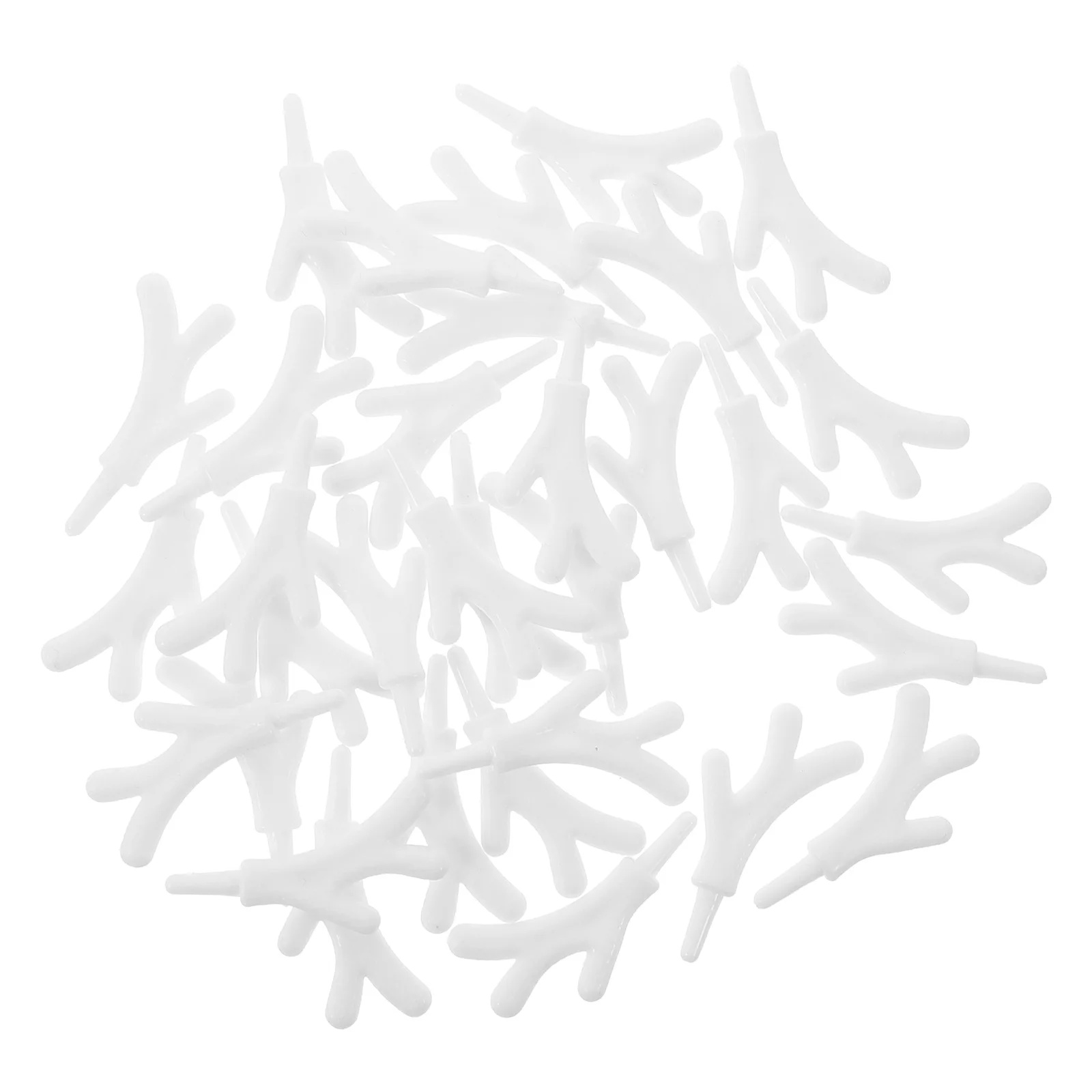 100 pezzi di pupazzo di neve in plastica per le vacanze, accessori per le mani, corna artigianali, rami all'aperto, bianco