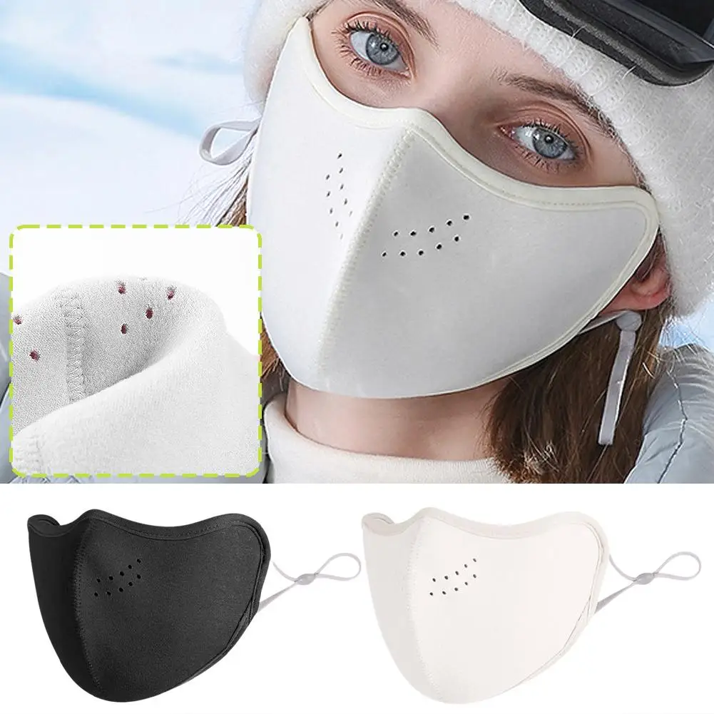 New Female Face-lifting Winter Warm Breathable Mask Windproof Fleece Protection Mask Riding Cotton Adjustable Eye Double-la I3L2