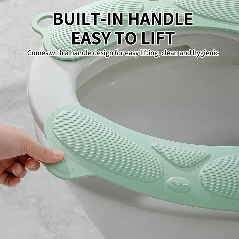 Soft Reusable Toilet Seat Cover 2Pcs Set Bathroom Mat Washable Warm Toilet Sticker for Hotel Use
