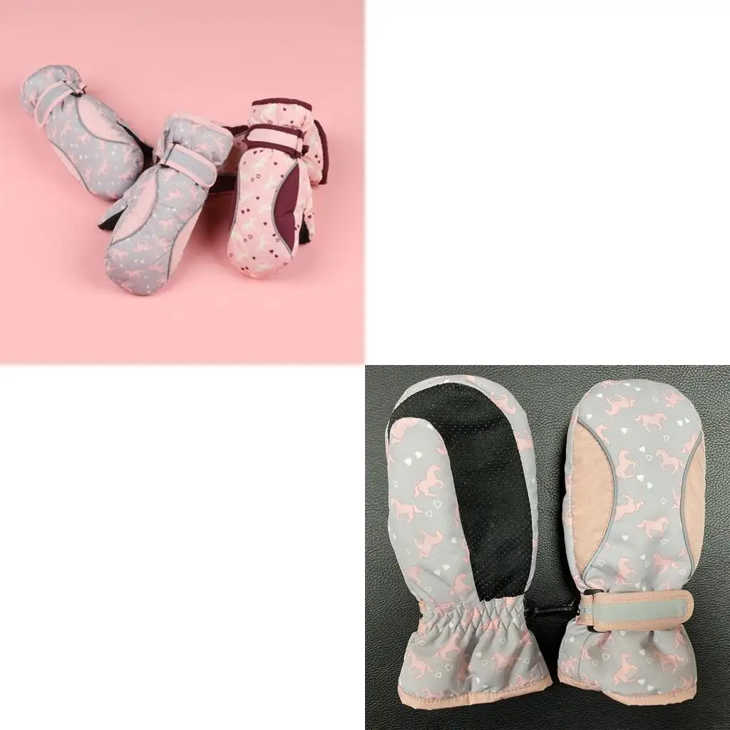 

Детские девочки мальчики варежки для детей лыжные перчатки тепло для водонепроницаемых снежных перчаток с пони