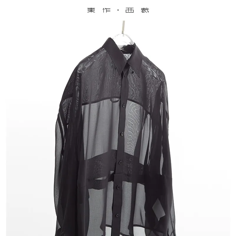 2025 New Summer Women's 100% Mulberry Silk Oversize Shirt Loose Slimming Look Top