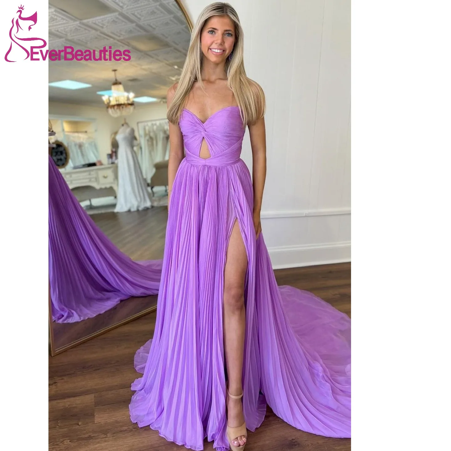 

Sweetheart Chiffon Prom Dresses A Line Vestidos De Gala Plus Size Party Gowns Side Slit Formal Maxi Dress Long for Women