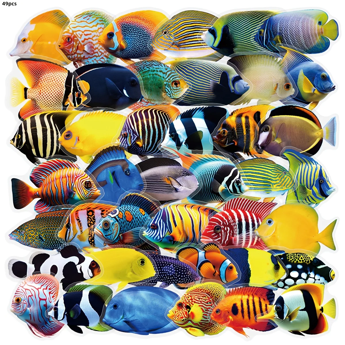 

49pcsStyles arerandomTropical Fish Transparent Stickers, Ideal forDecorating Notebooks,LaptopsSuitcases, FridgesWater Dispensers