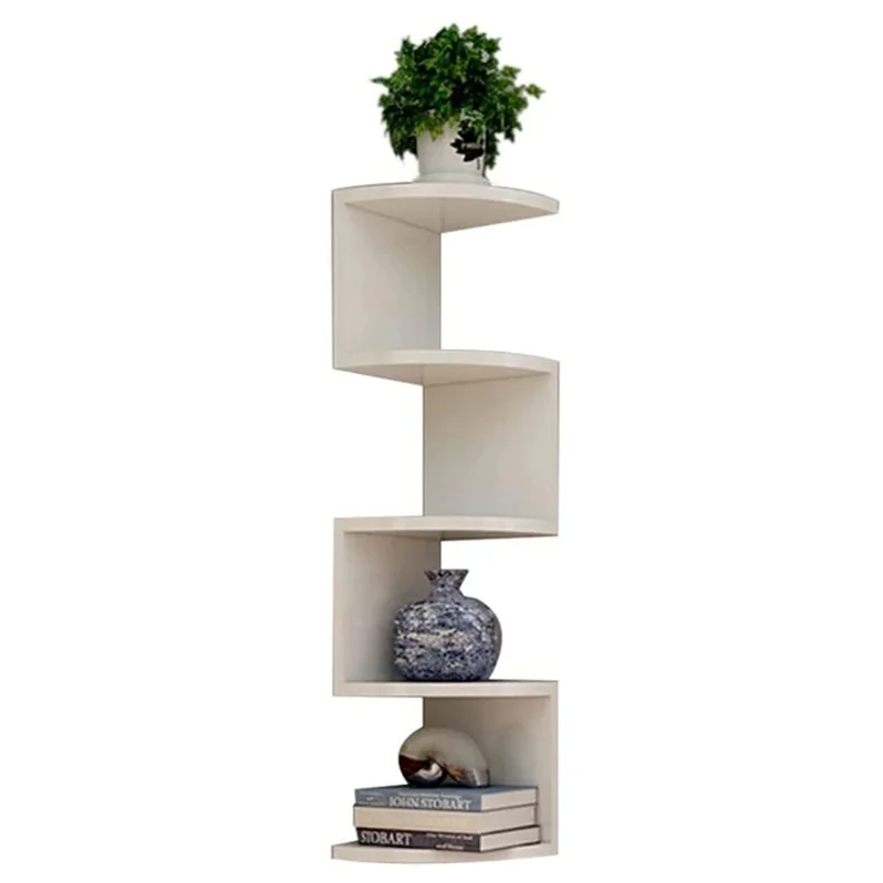 

Wall Mounted Corner Storage Rack Classic Wall Rack 5 Layers Semicircular Partitions For Bookshelf Storage Decoration-ABHG