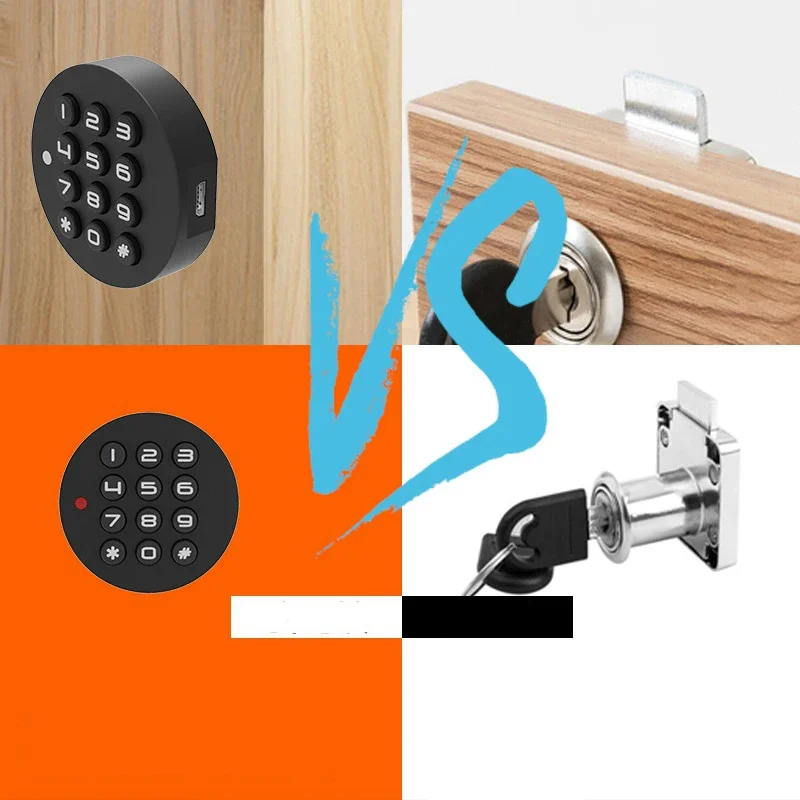 Password Lock Drawer Smart Door Lock Anti-theif Mini Code Locker Wardrobe Gym Cabinet Electronic File Lock USB Backup Key