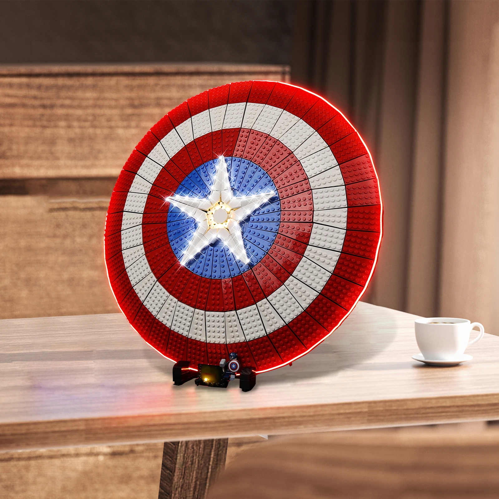 EASYLITE Led Light Kit for Captain America's Shield 76262 Building Blocks Lighting Set No Model