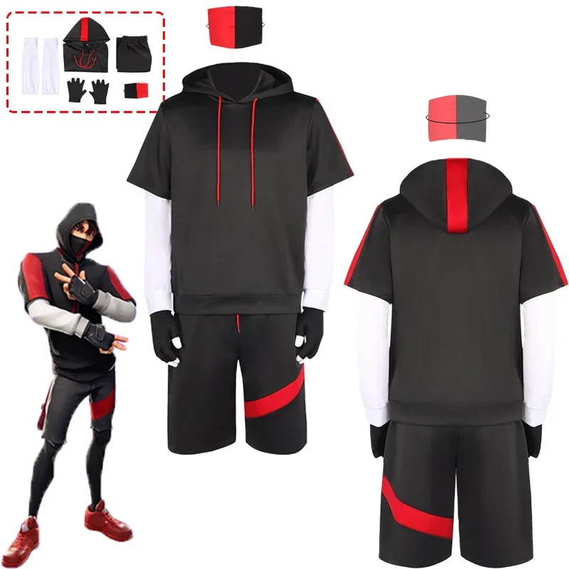 

Royale Ikonik Cosplay Costume Fortnit Outfit Skin Battle Uniforms Sports Sweatshirt Suit Men Party Role Play Clothes 2025
