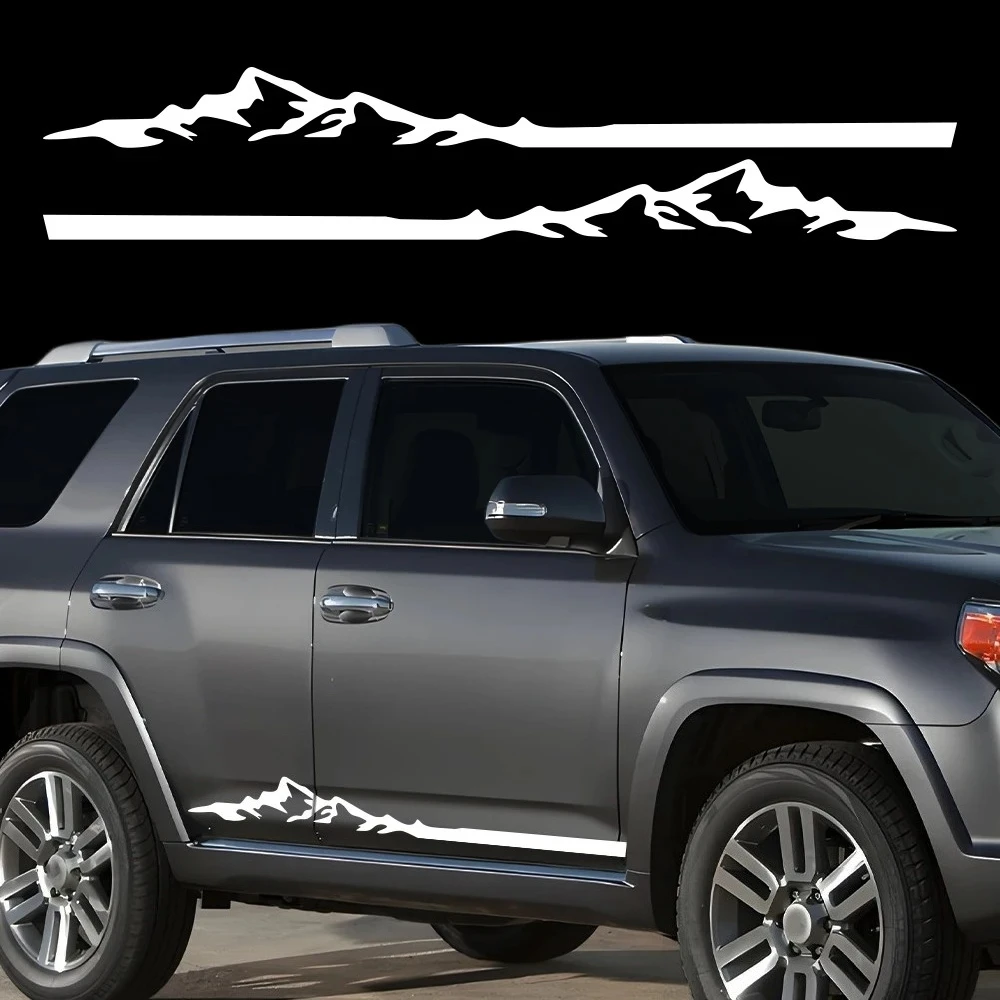 2 Stück Auto-Türseitenaufkleber für Toyota 4Runner Sportstreifen Vinyl-Aufkleber Selbstklebende Auto-Karosserie-Dekorationsaufkleber Zubehör
