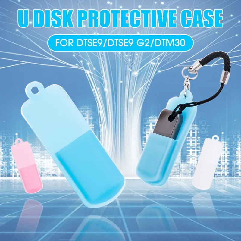 1-3Pcs Silicone Dustproof Cover for U Disk Flash Drive Protector USB Flash Drive Dust Caps with Lanyard Rope U Disk Storage Case