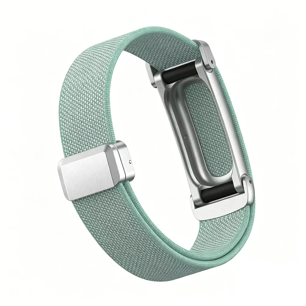 Bild 6: Hochwertiges gewebtes Nylon-Uhrenarmband für Google Fitbit Air, Ersatzband mit magnetischer Schnalle + Metallschutzrahmen für Fitbit Air