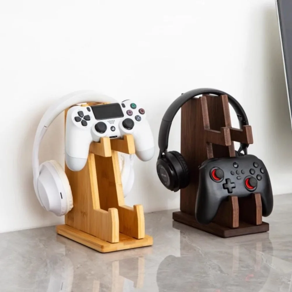 

Деревянная подставка для геймпадов PS5/Xbox/Switch, держатель для игровых контроллеров, подставка для наушников, универсальная база, бамбуковая подставка для хранения и демонстрации